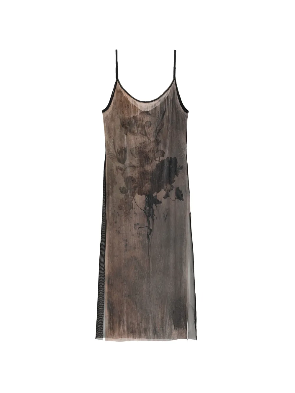 IA LONDON floral-print sleeveless dress - Marrone