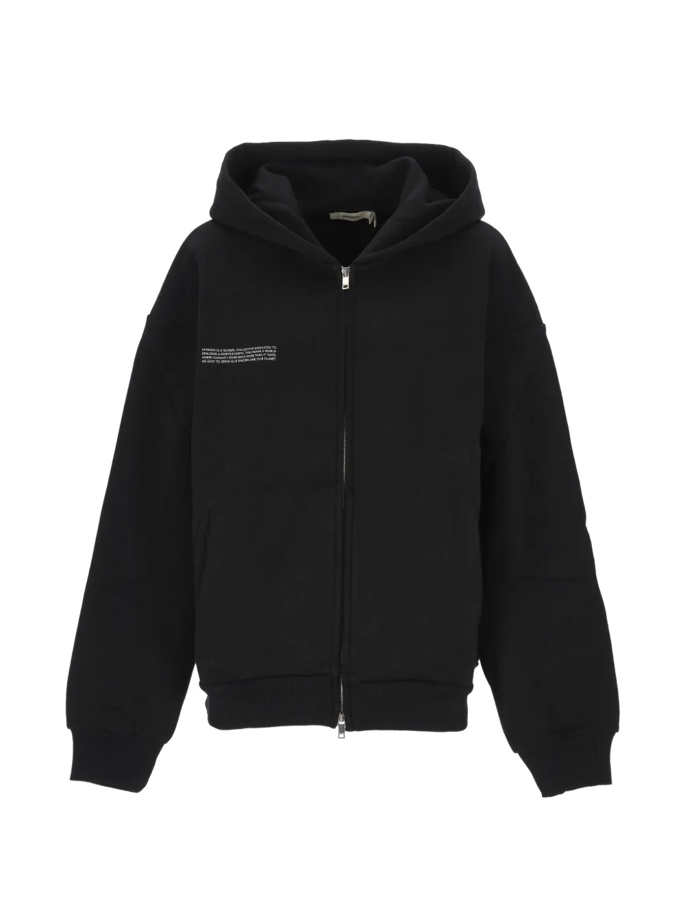 Pangaia zip front hood sweater - Nero