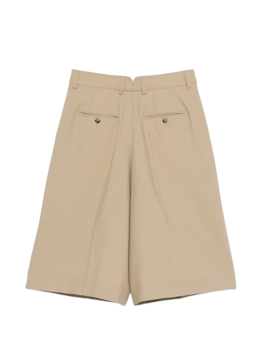  Ami Paris Belt-loop Pleated Shorts - Neutrals 