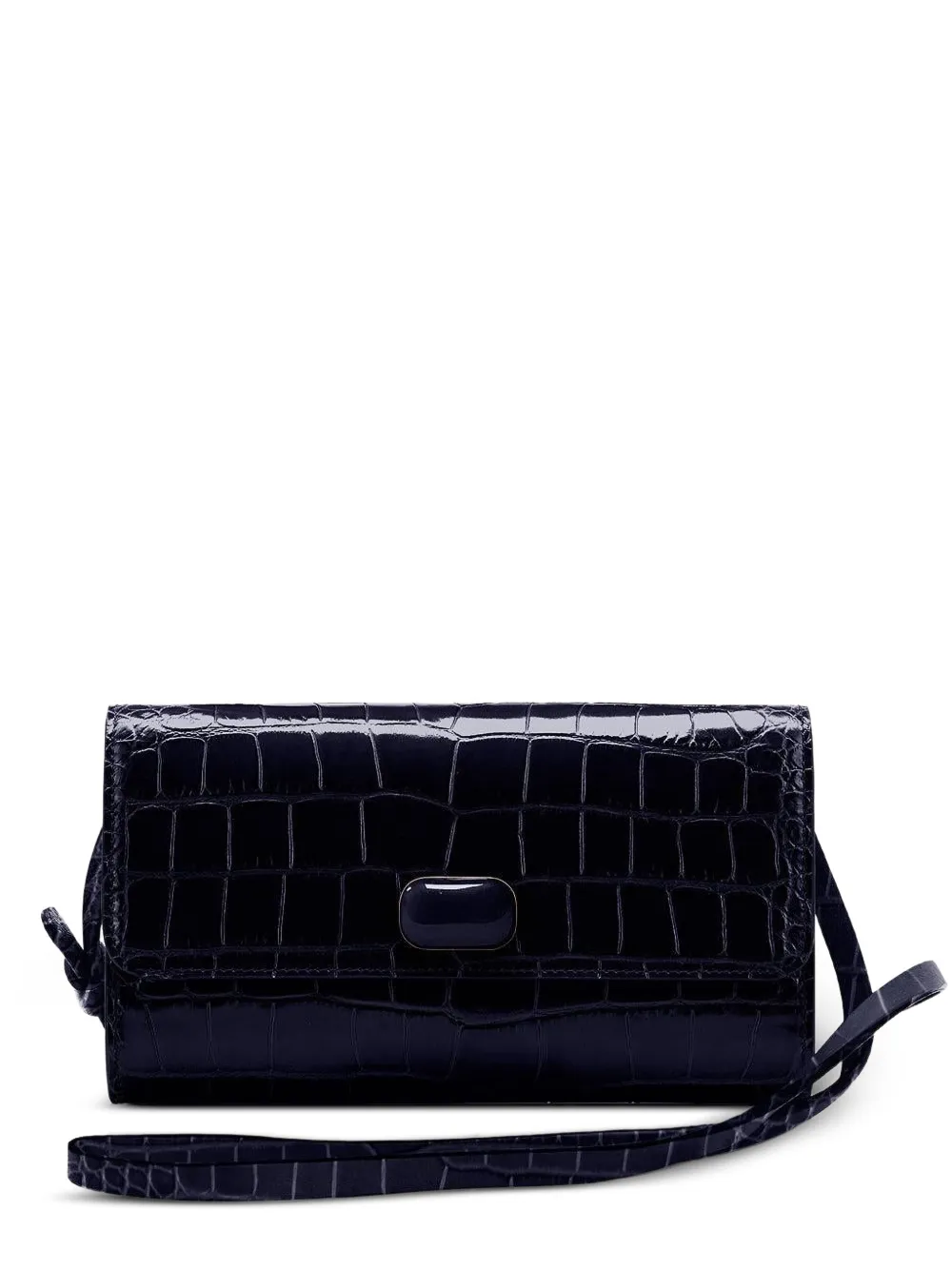 Jeffrey Levinson Cari croc-embossed shoulder bag - Blu