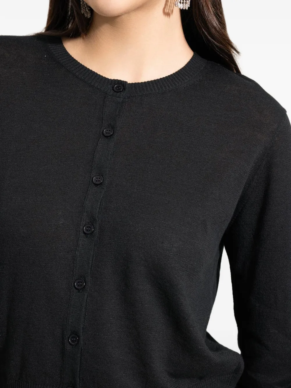  Lars Andersson Crew-neck Cardigan - Black 