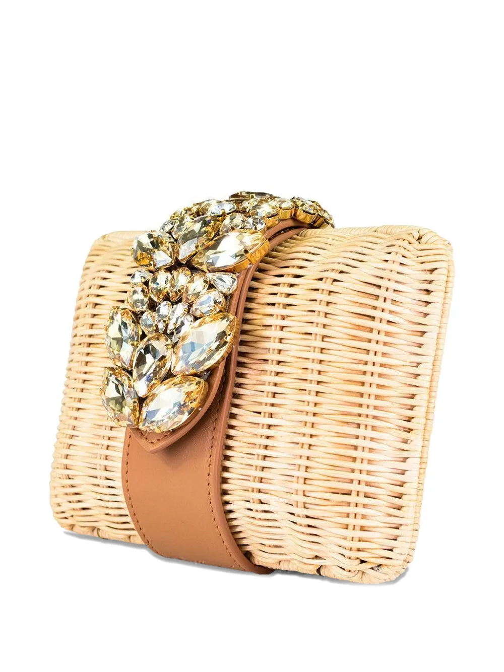 Gedebe Clutch verfraaid met kristallen Beige