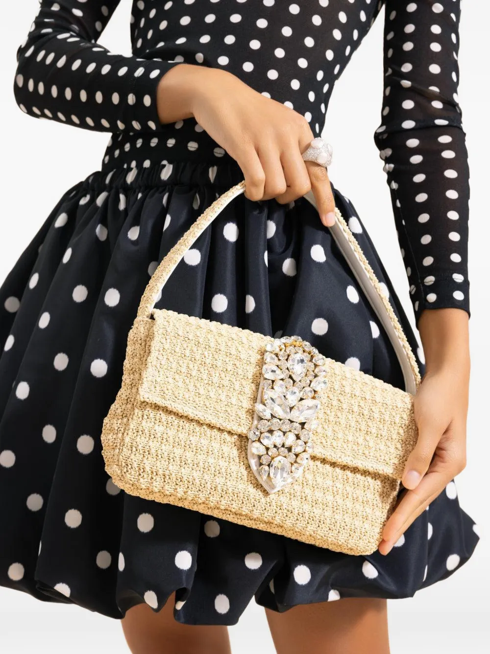 Gedebe 하비비 크리스털 장식 숄더 백