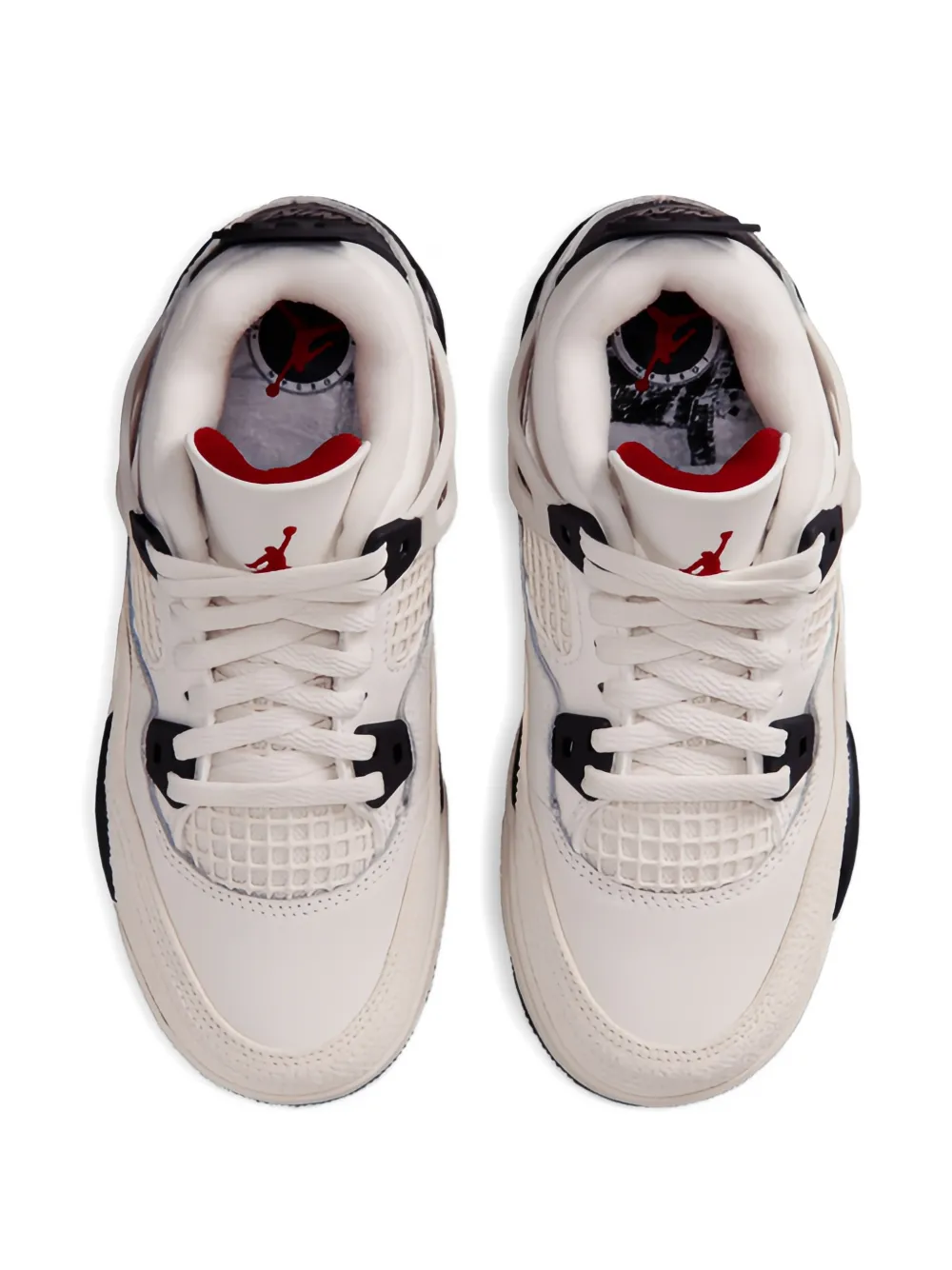 Jordan Kids grid-panel logo-patch sneakers Beige