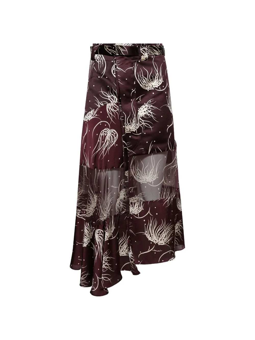 sacai flower print panel skirt - Viola