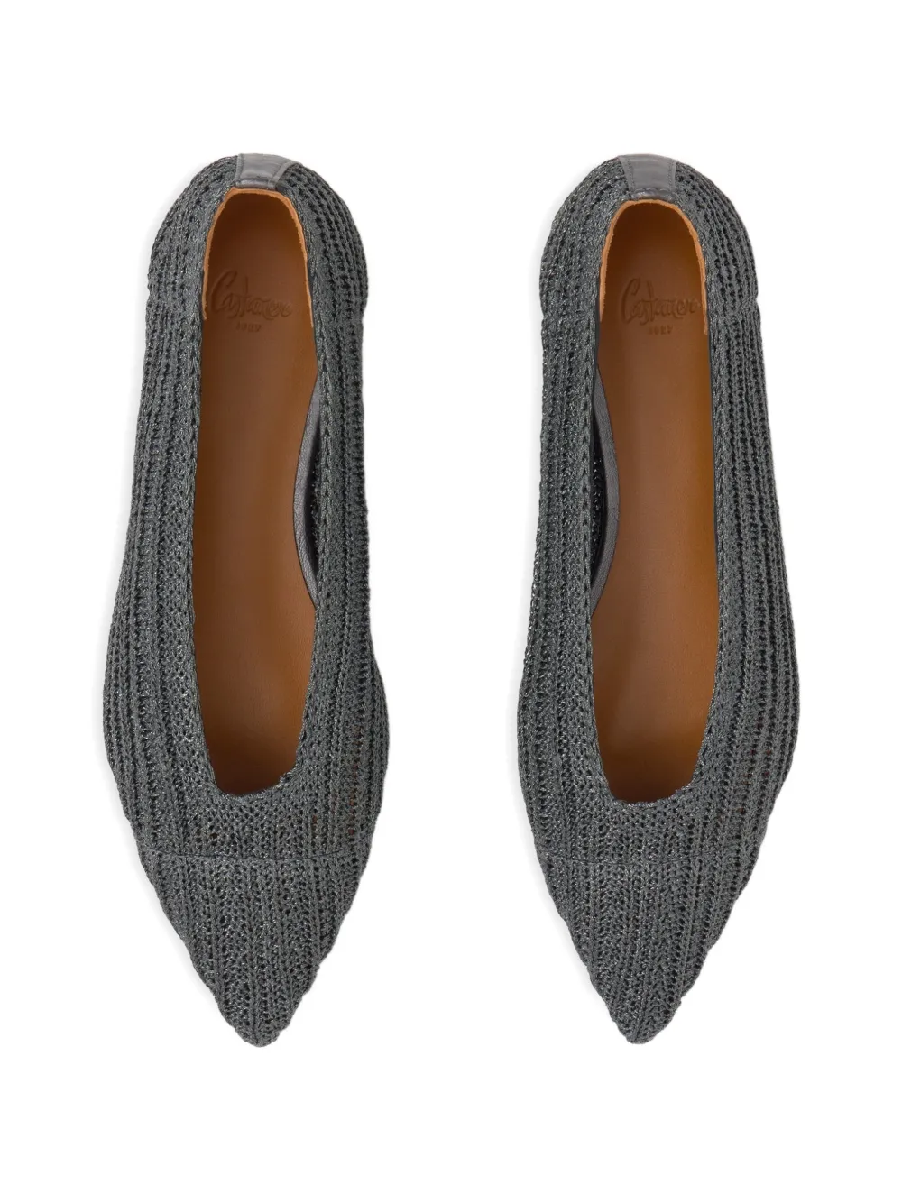 Castañer Geweven ballerina's met puntige neus Grijs