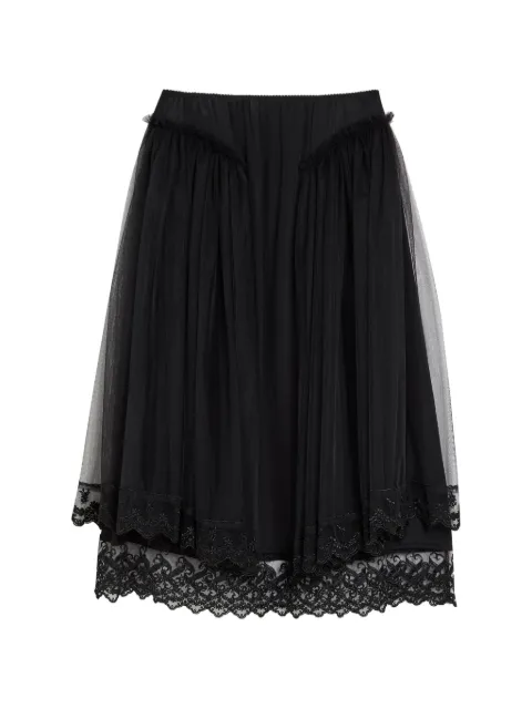 Simone Rocha ruffled lace midi skirt