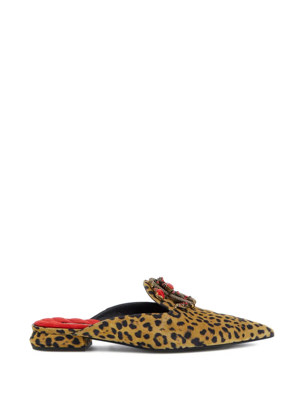Roberto Cavalli leopard embellished mules - Marrone