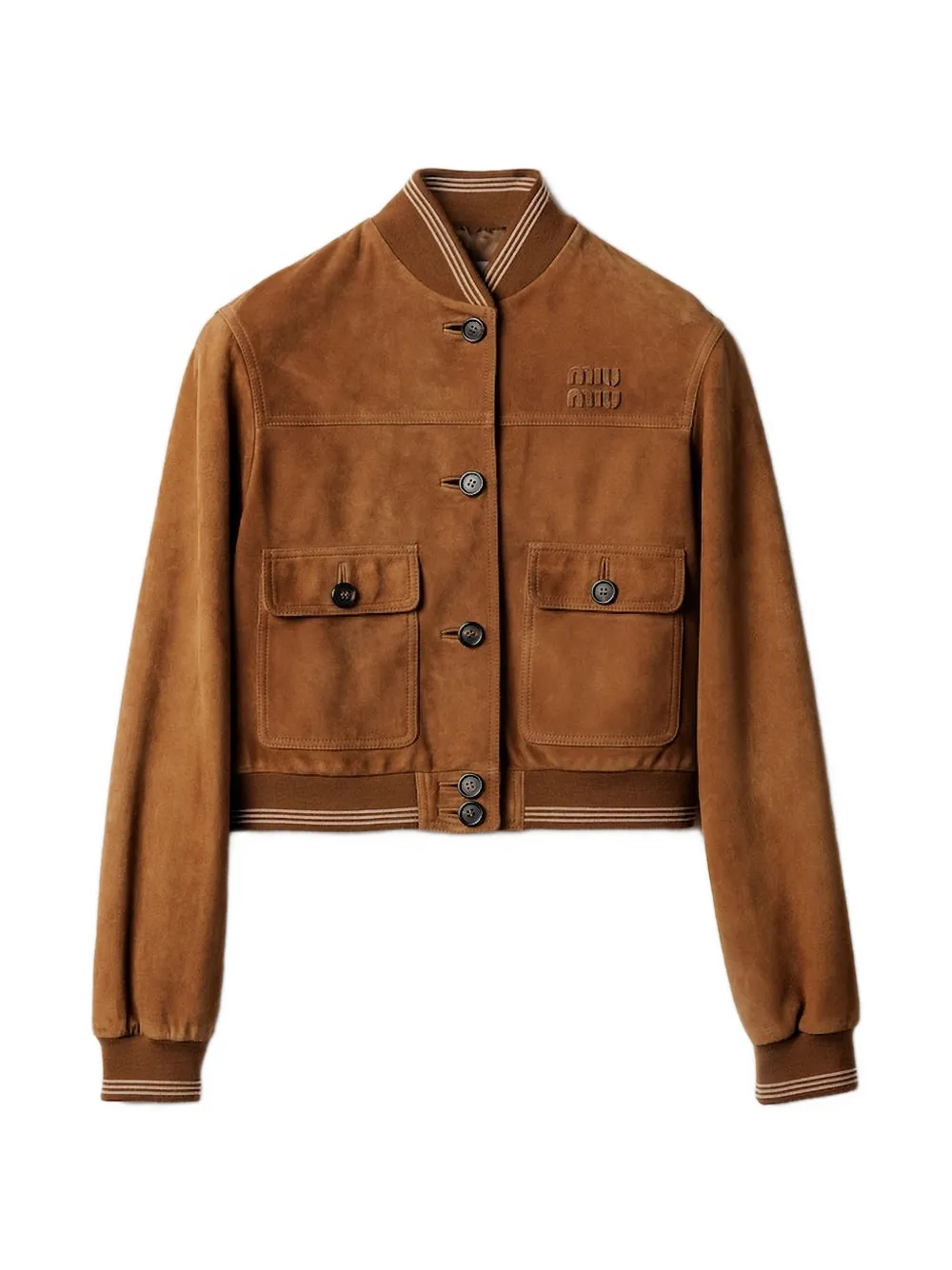 Miu Miu patch pocket jacket - Marrone