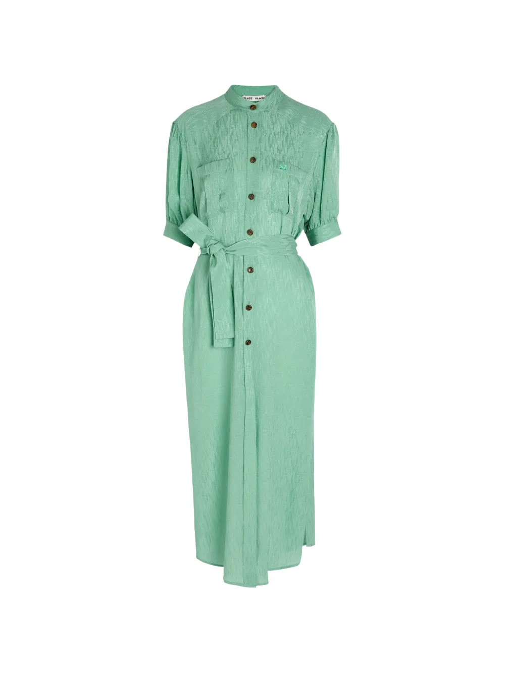 Blazé Milano button belted midi dress - Verde