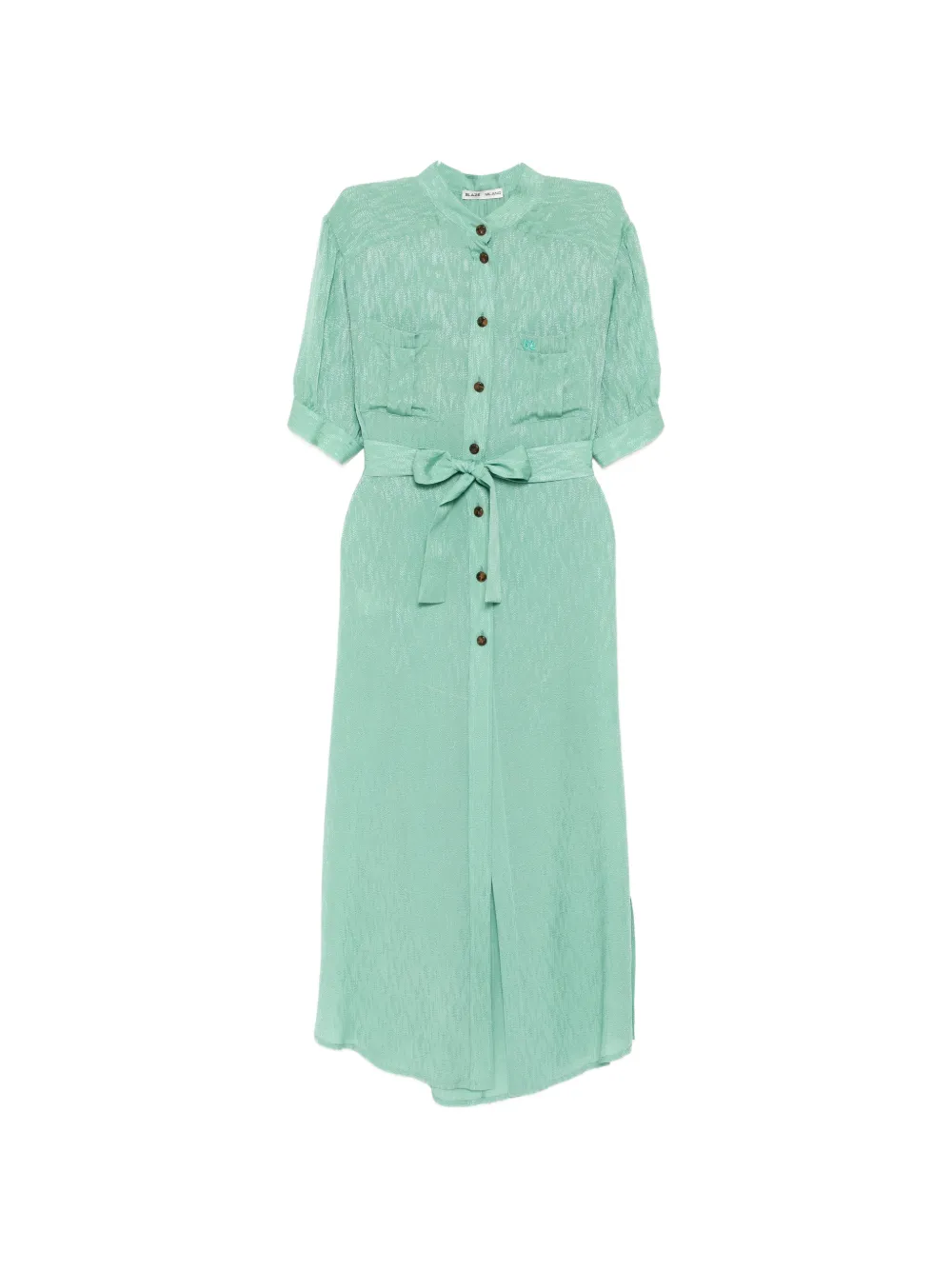 Blazé Milano button belted midi dress - Verde