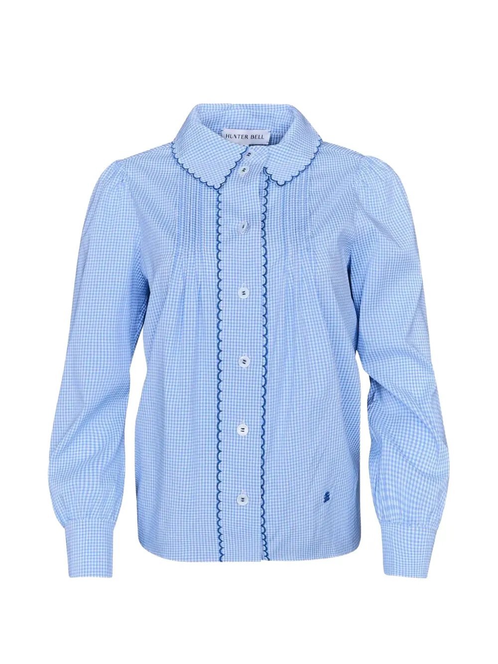 Hunter Scallop-trim Check Shirt In Blue