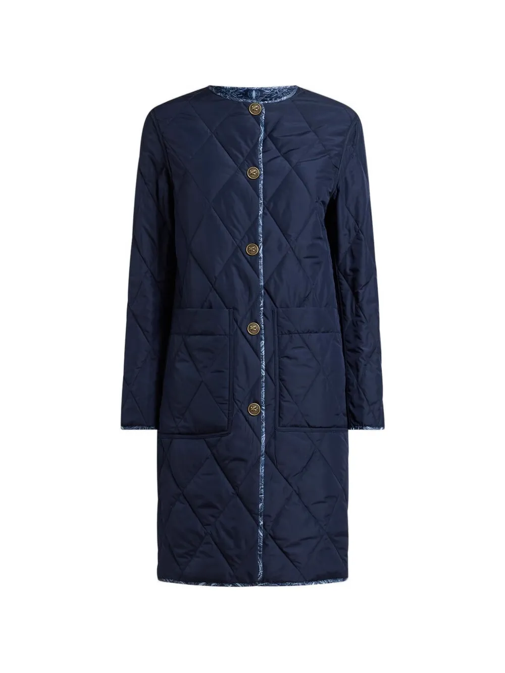  Etro Reversible Quilted Coat - Blue 