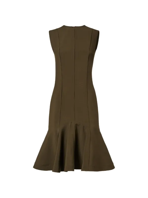 Fendi Flounce Panelled Maxi Dress in Brown