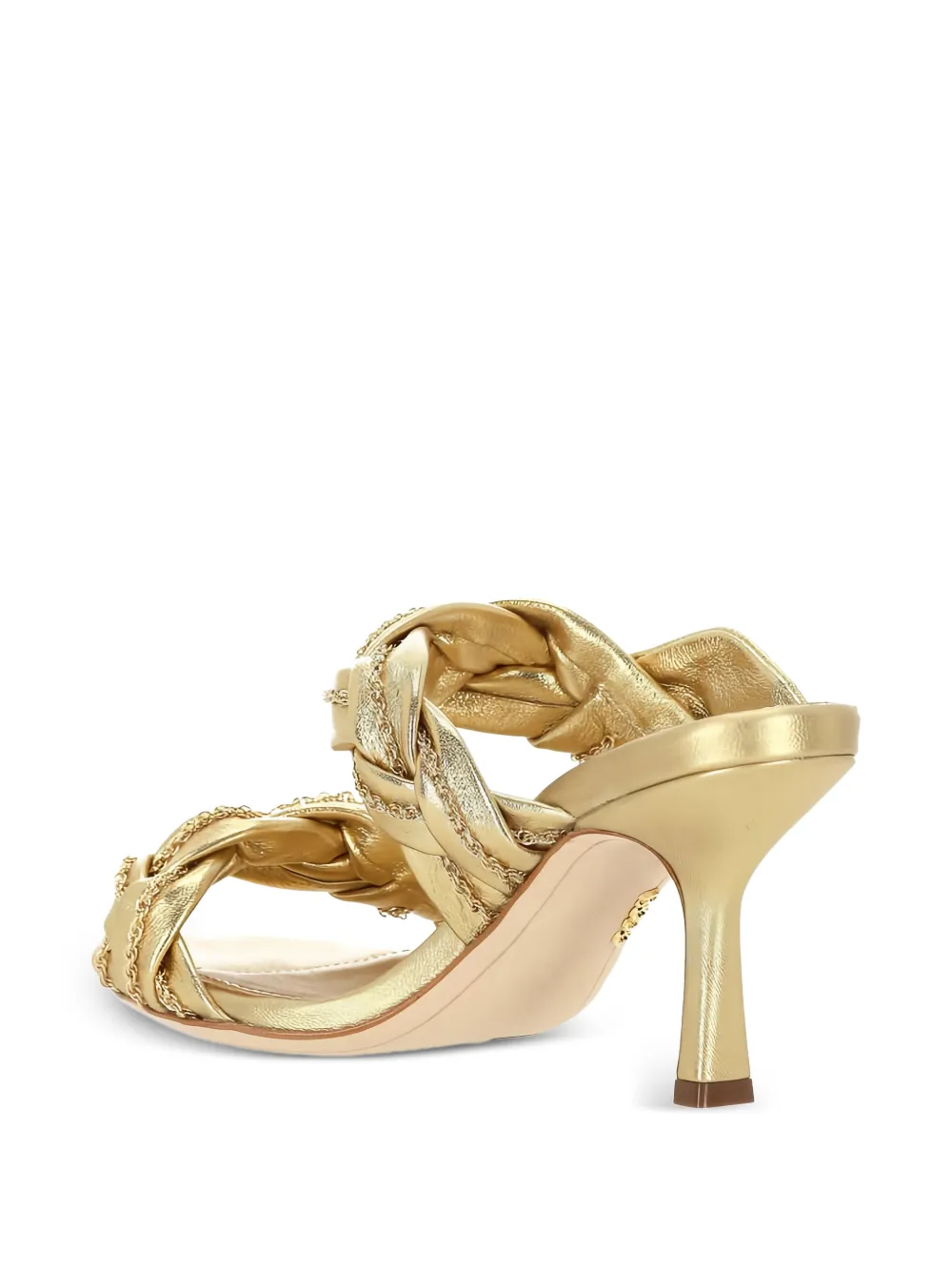 Rodo gevlochten pumps met hak Goud