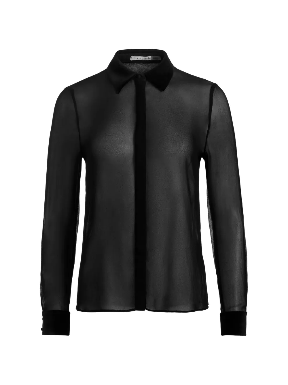 alice + olivia Willa collared long-sleeved shirt - Nero