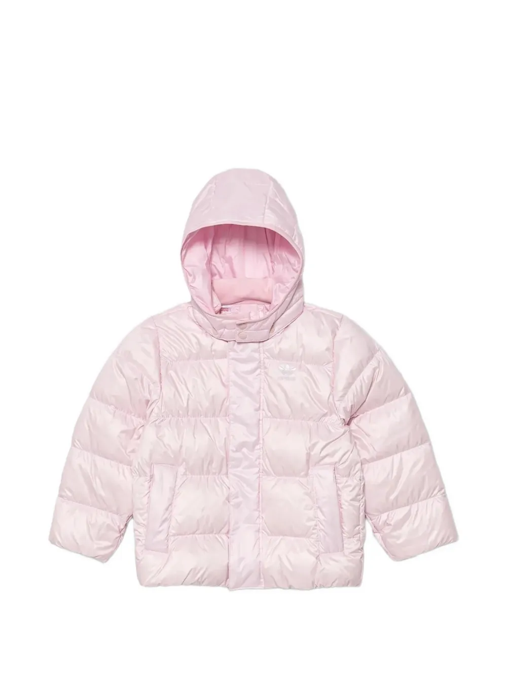 adidas Kids logo quilted hooded jacket - Rosa