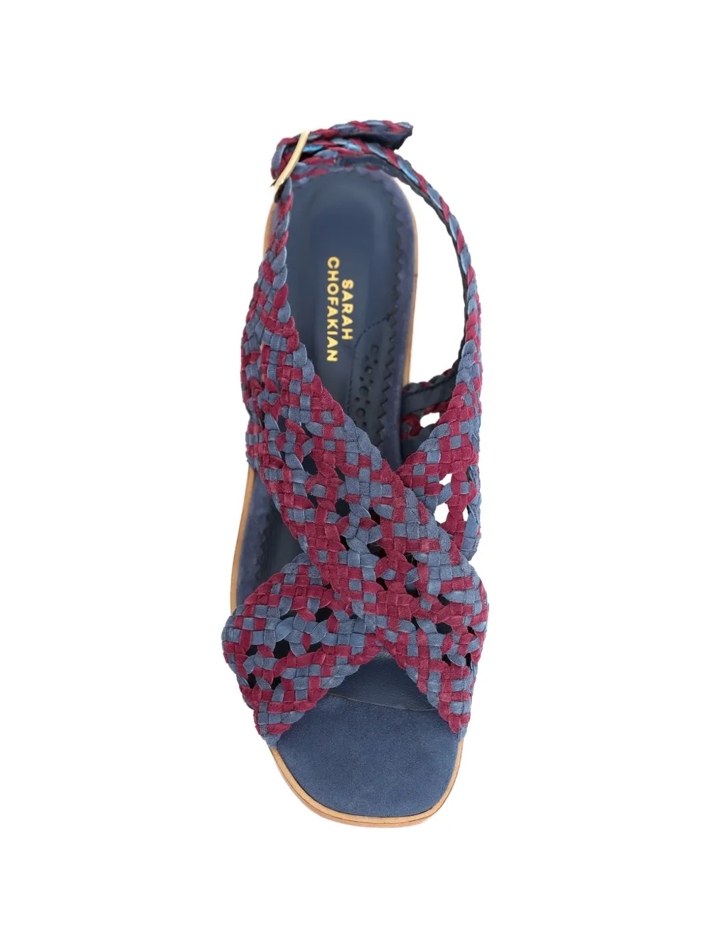 Sarah Chofakian isolde interwoven sandals Blauw