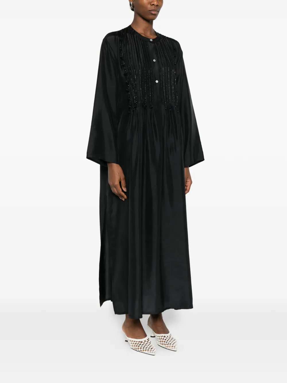  P.a.r.o.s.h. Sadio Bead-embellished Midi Dress - Black 