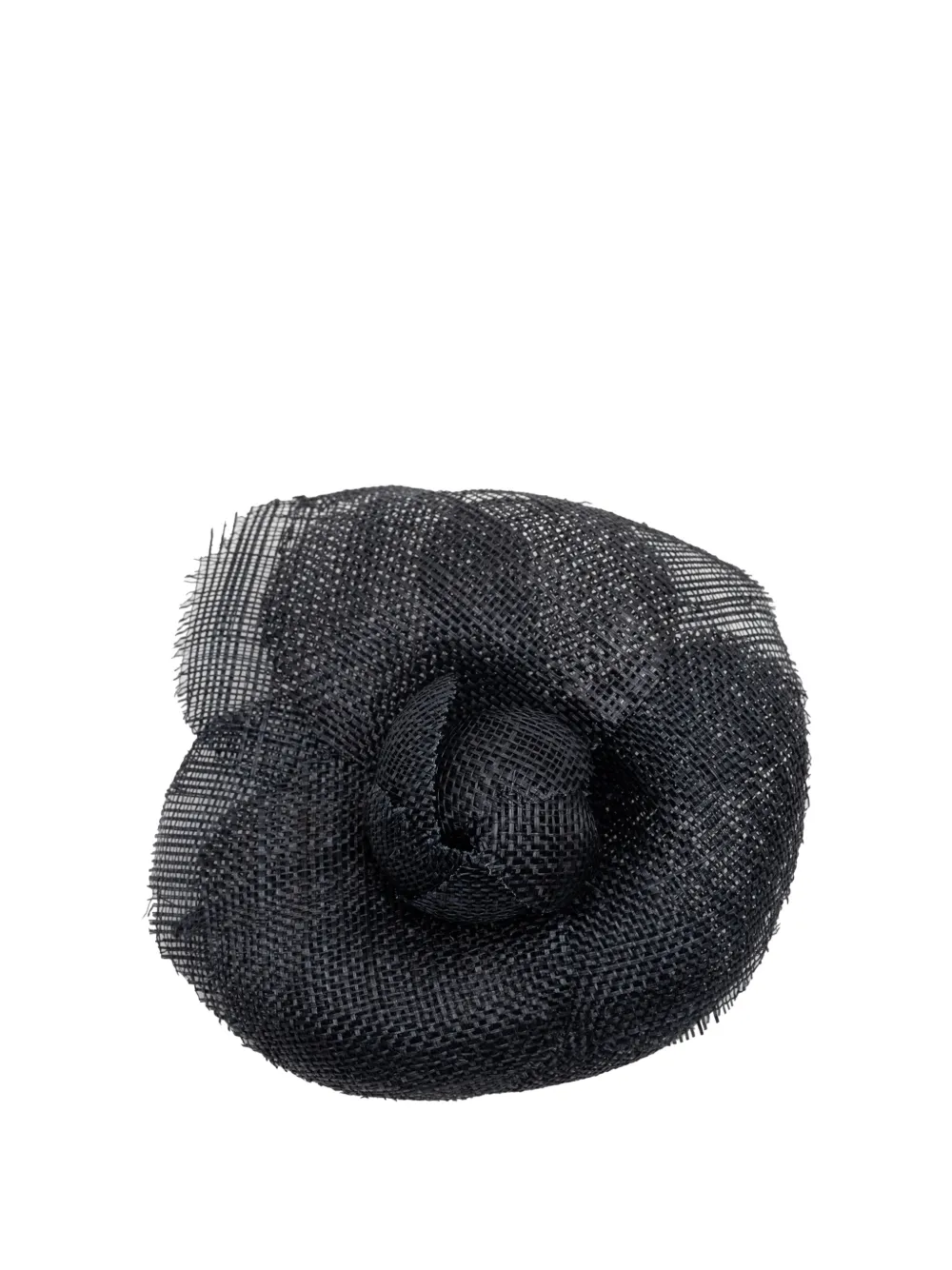 CHANEL Pre-Owned 1970-1980 Abaca Camellia Brooch costume brooch - Nero