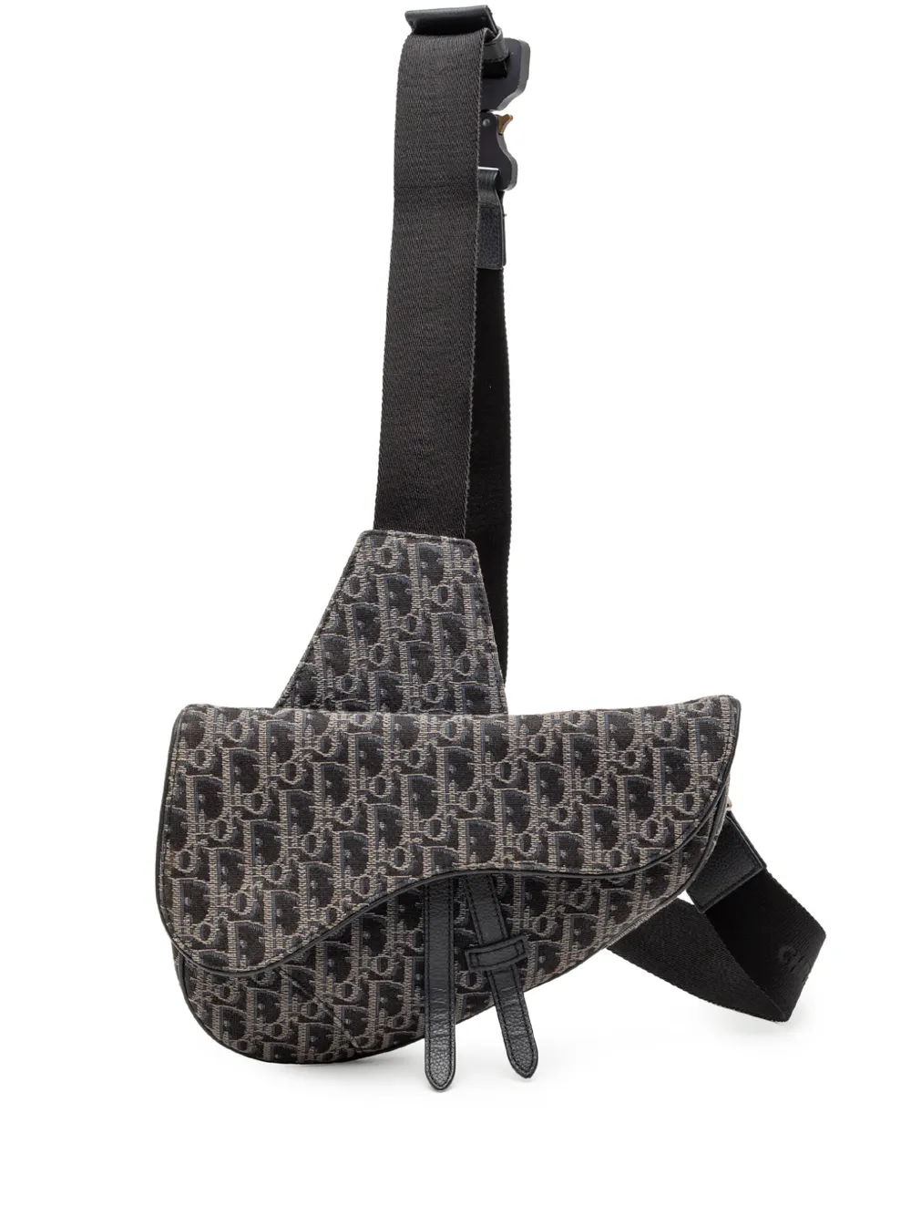 Christian Dior Pre-Owned 2019 Oblique Canvas Saddle crossbody bag - Nero