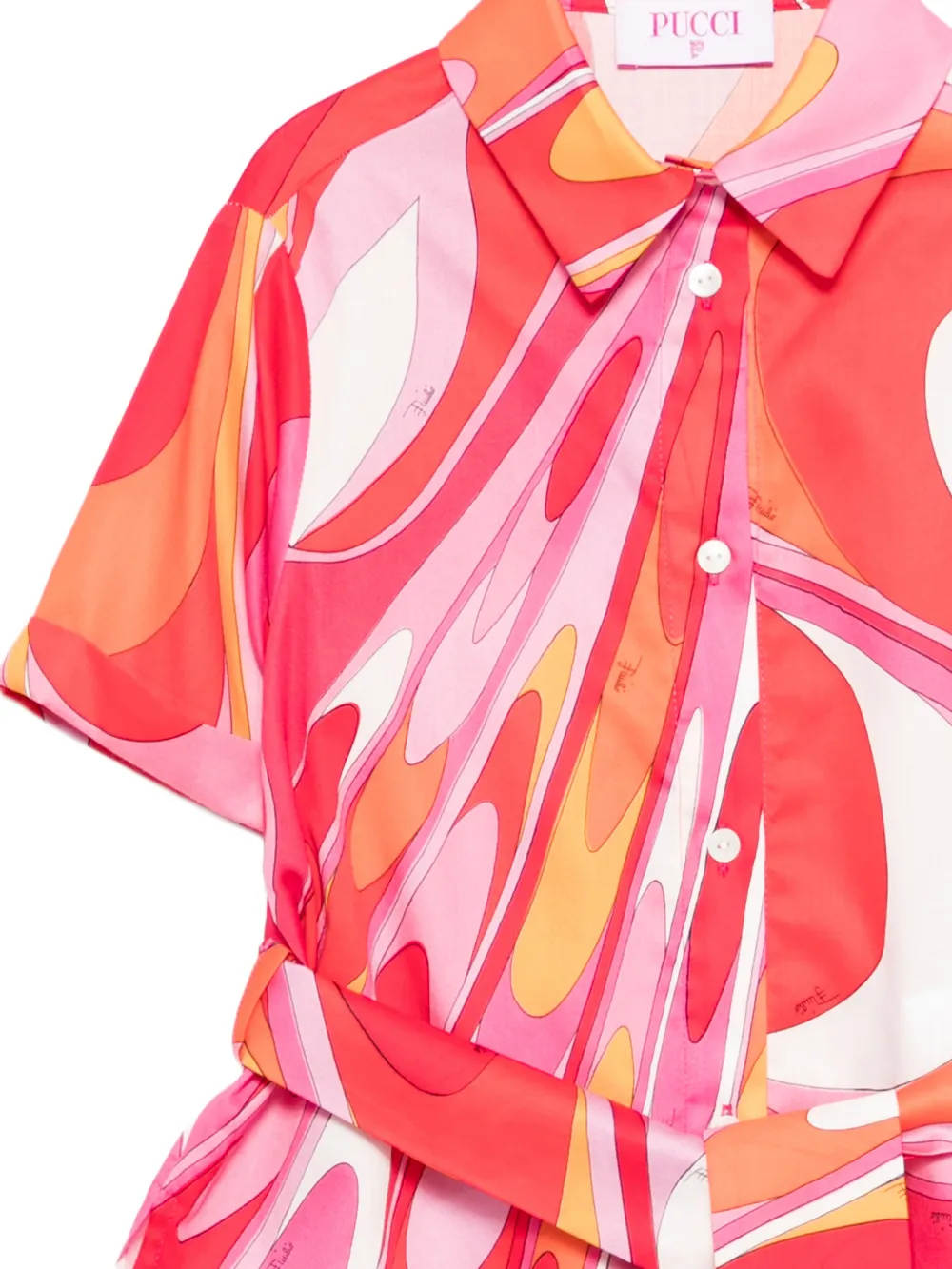 Tie-Waist Patterned Shirt