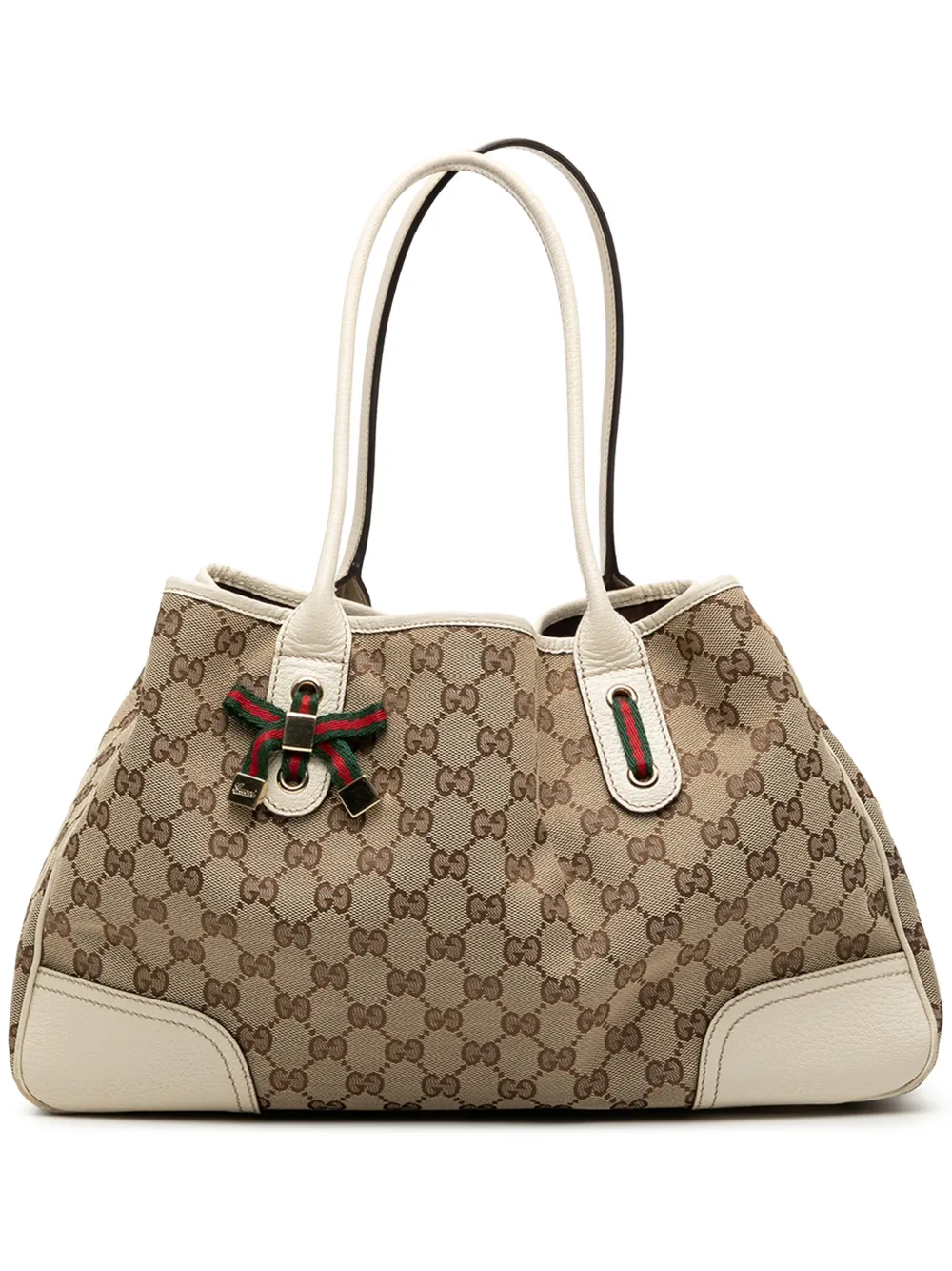 Pre-owned Gucci 2000-2015 Gg Canvas Princy Tote Bag In Brown