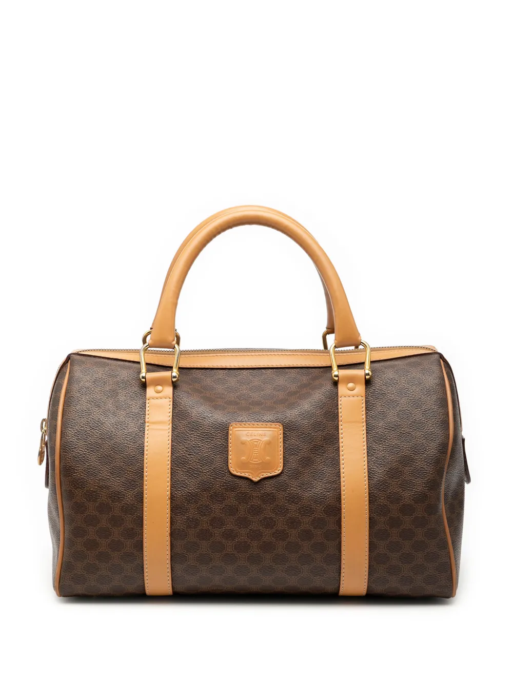 Celine Pre-Owned 2012 Macadam Coated Canvas boston bag - Marrone