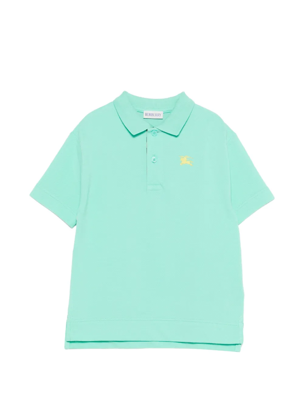 Burberry Kids buttoned embroidered polo shirt - Verde