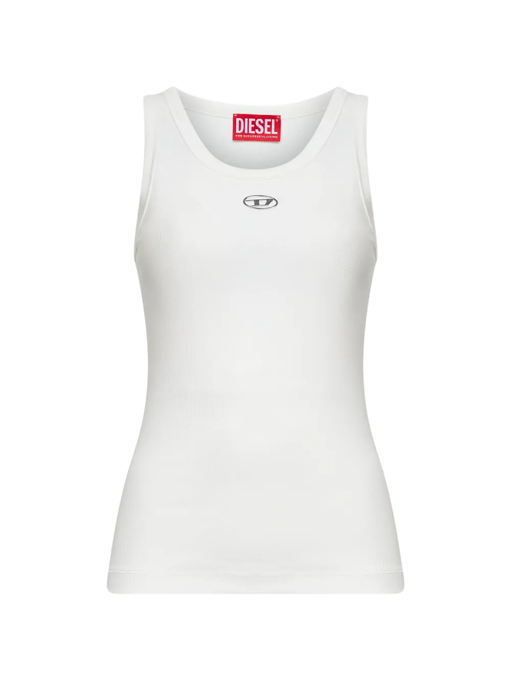 Diesel logo-plaque tank top - Bianco