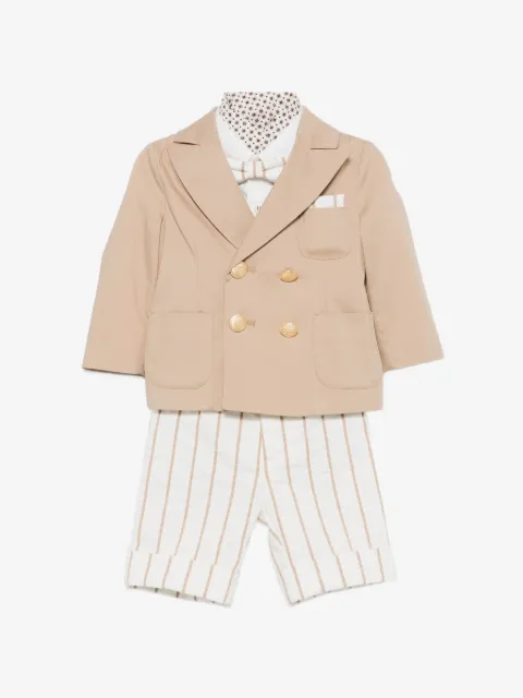 Colorichiari double-breasted front-pocket shorts set