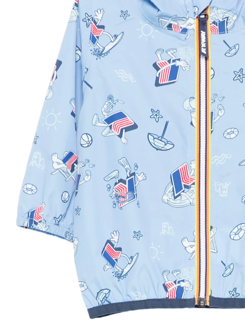  K Way Kids E. Le Vrai 4.0 Claudine Printed Jacket - Blue 