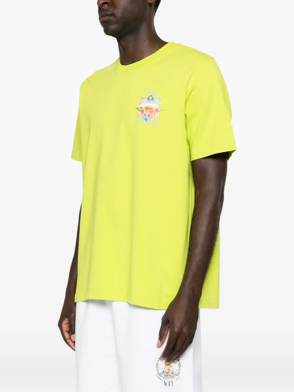 Casablanca Flower Court T-shirt Geel