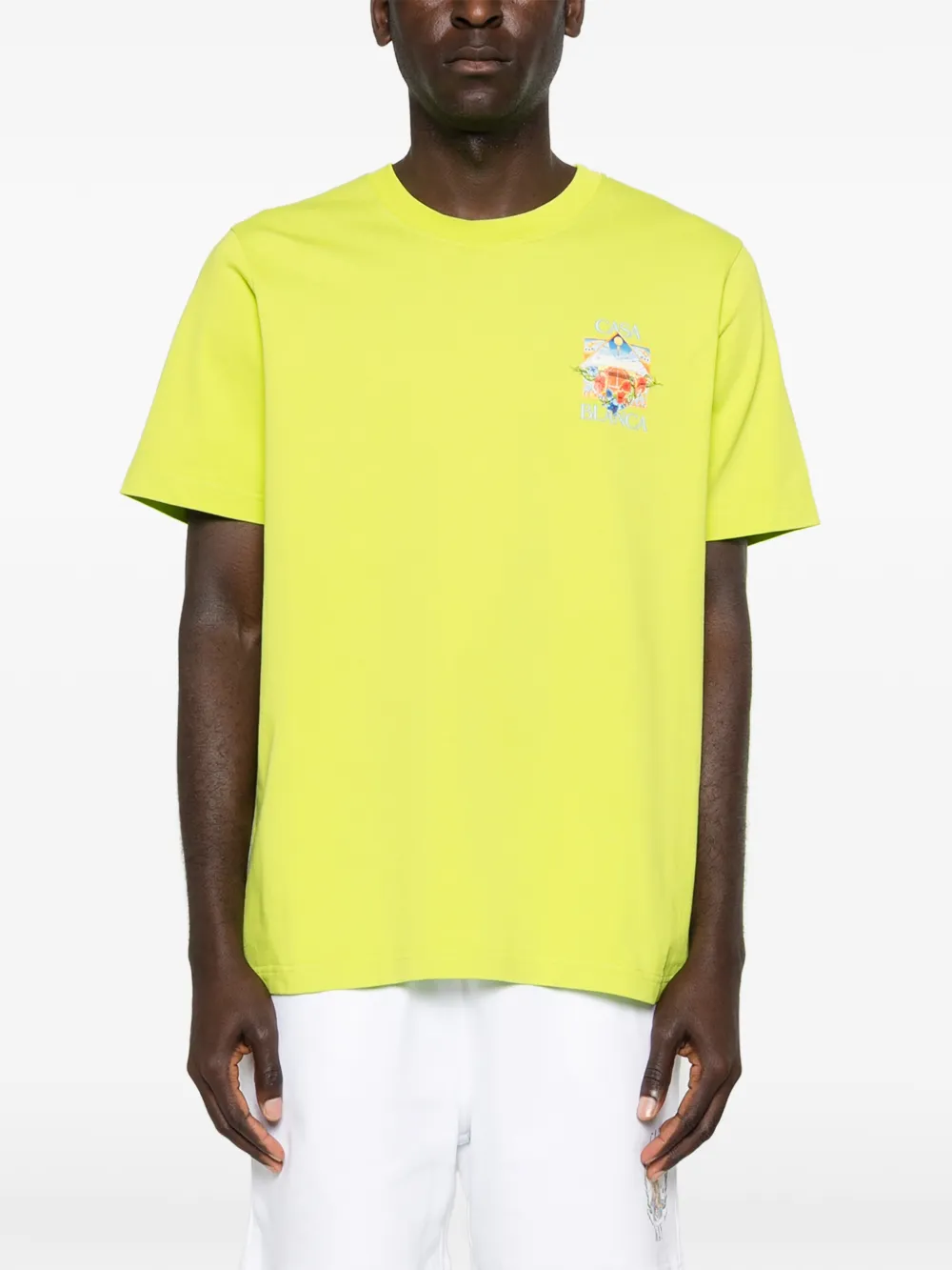 Casablanca Flower Court T-shirt Geel