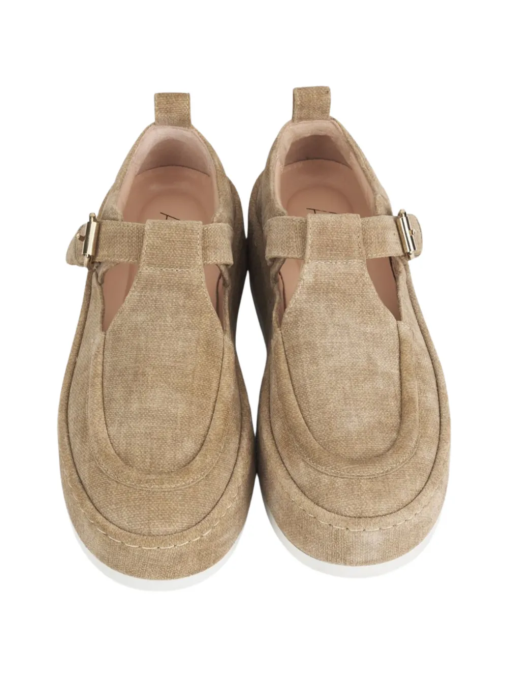 AGL buckle strap mules Beige