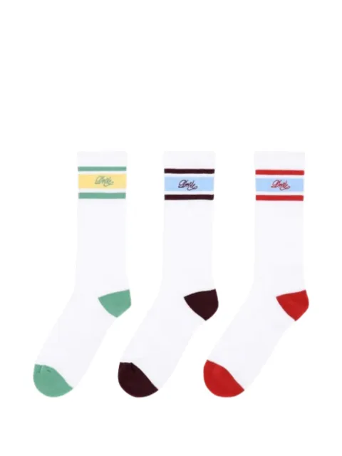 Drôle De Monsieur logo-embellishment socks (set of three)