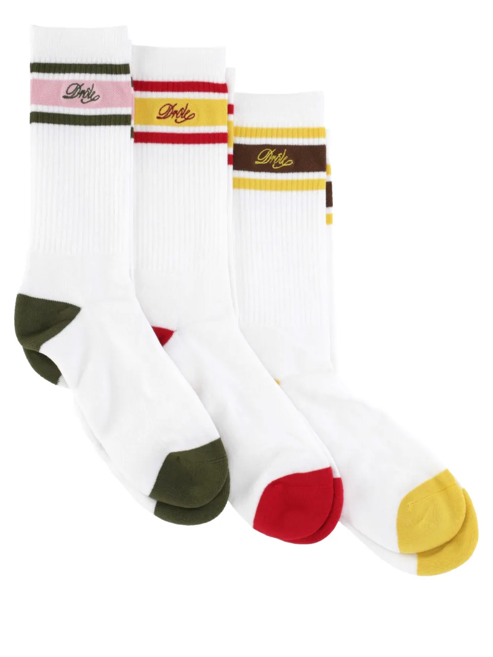 Drôle De Monsieur logo-embellishment socks (set of three) - Weiß