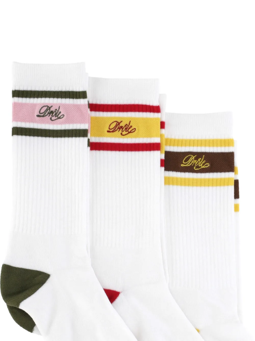  Drôle De Monsieur Lot De Trois Paires De Chaussettes à Logo - Blanc 