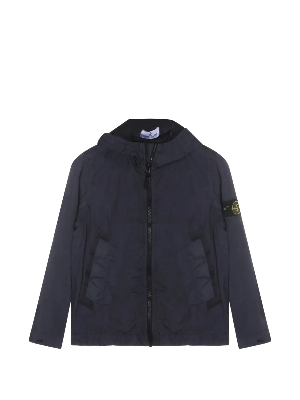 Stone Island Junior zip-up hooded jacket - Blu