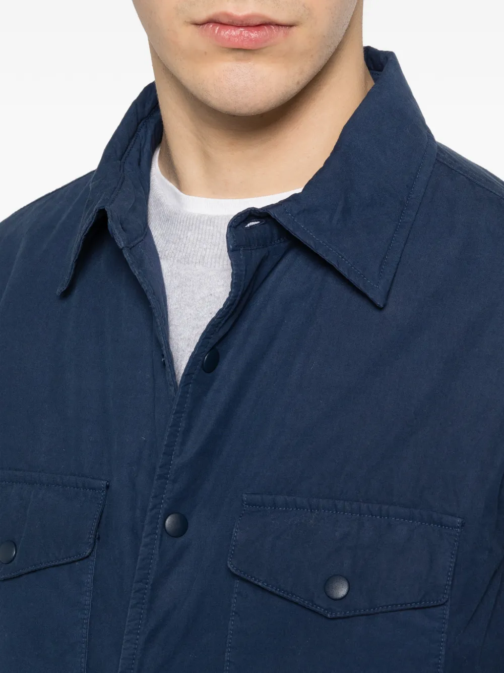 ASPESI Mod. 13 katoenen shirtjack met borstzak en knopen Blauw