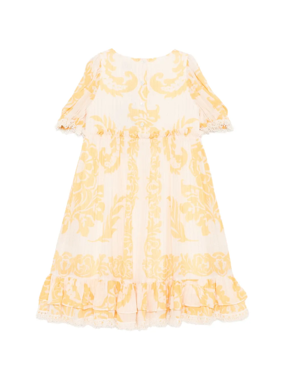  Etro Kids Floral Lace Trim Dress - Neutrals 