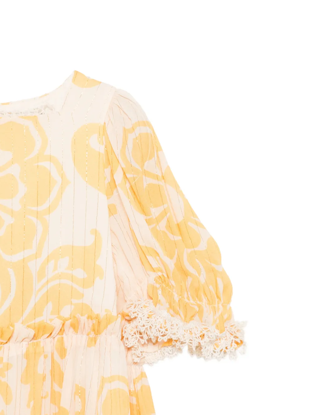  Etro Kids Floral Lace Trim Dress - Neutrals 