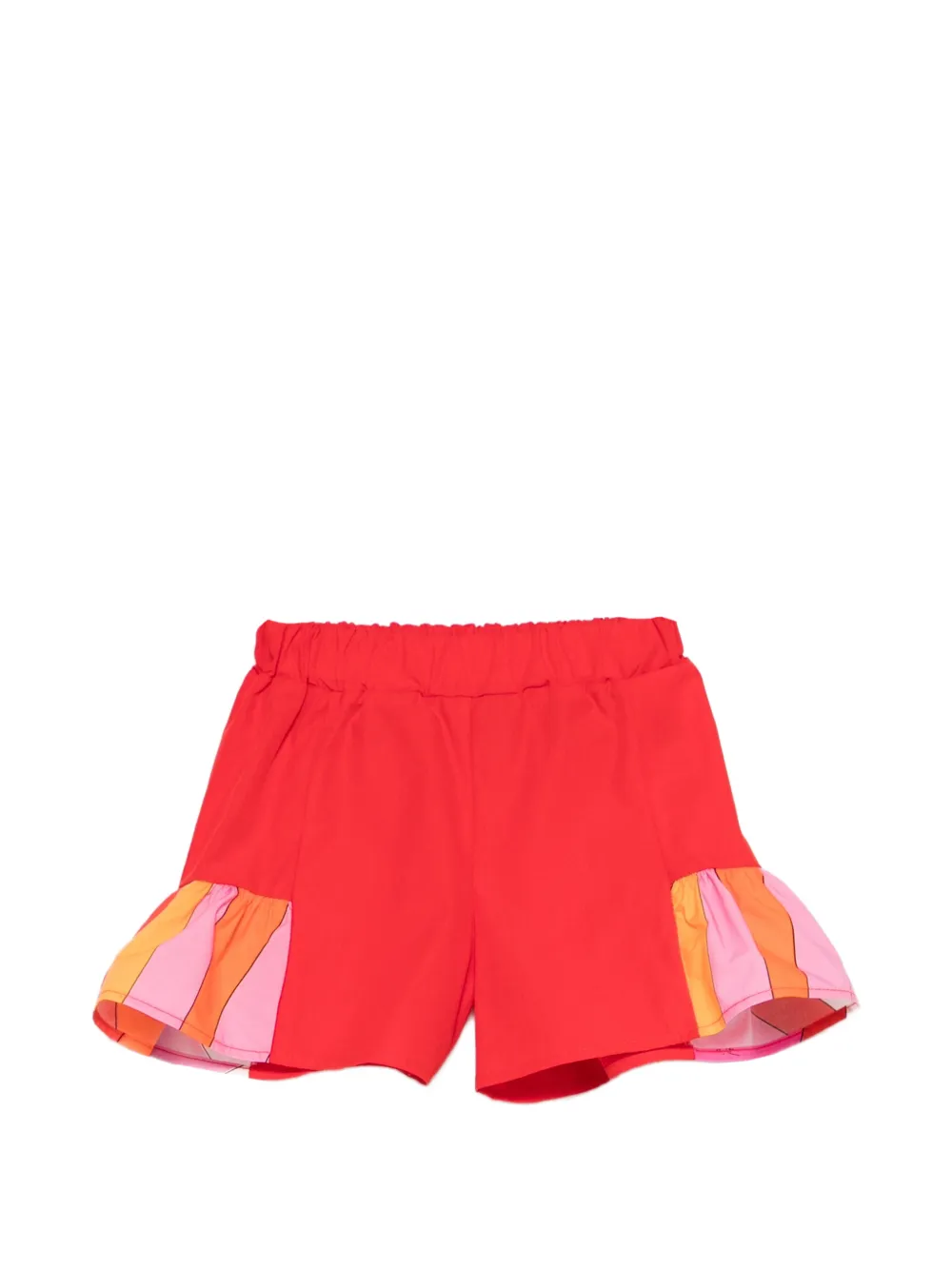 PUCCI Junior ruffled shorts - Rosso