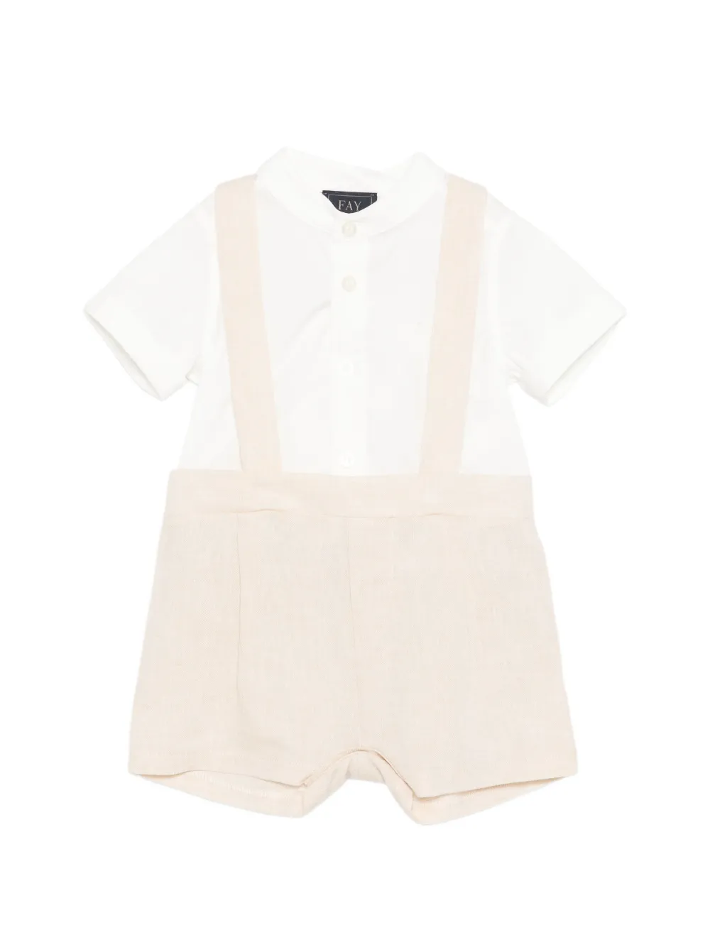 Fay Kids round-collar shorts set - Bianco