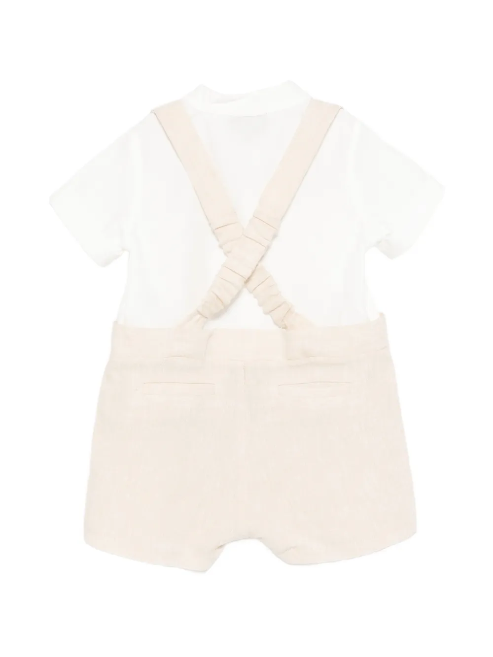  Fay Kids Round-collar Shorts Set - White 