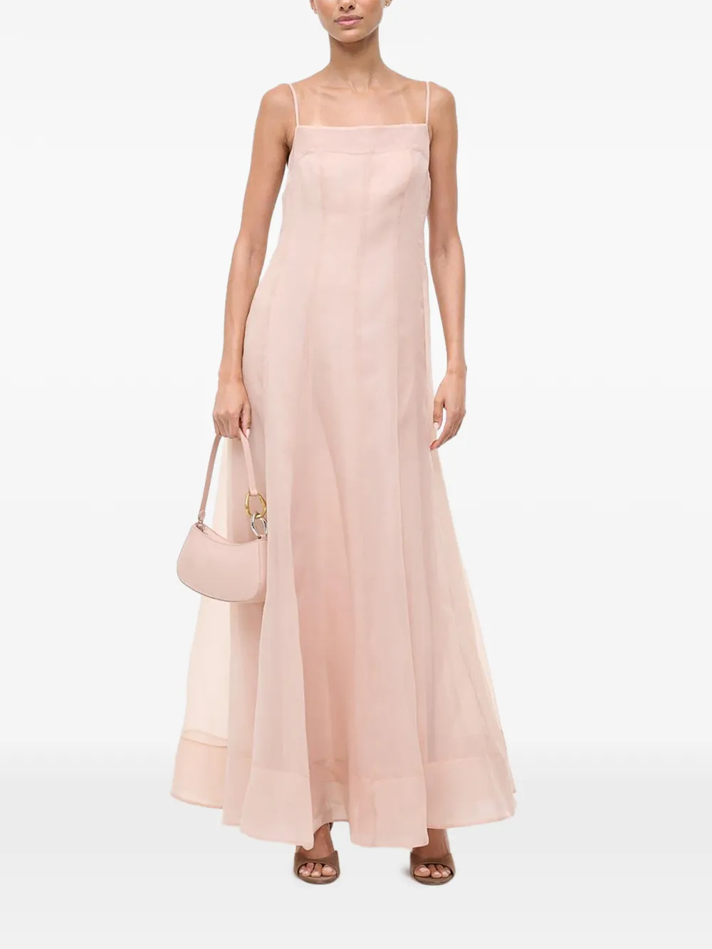 STAUD Gustav square-neck maxi dress - Rosa