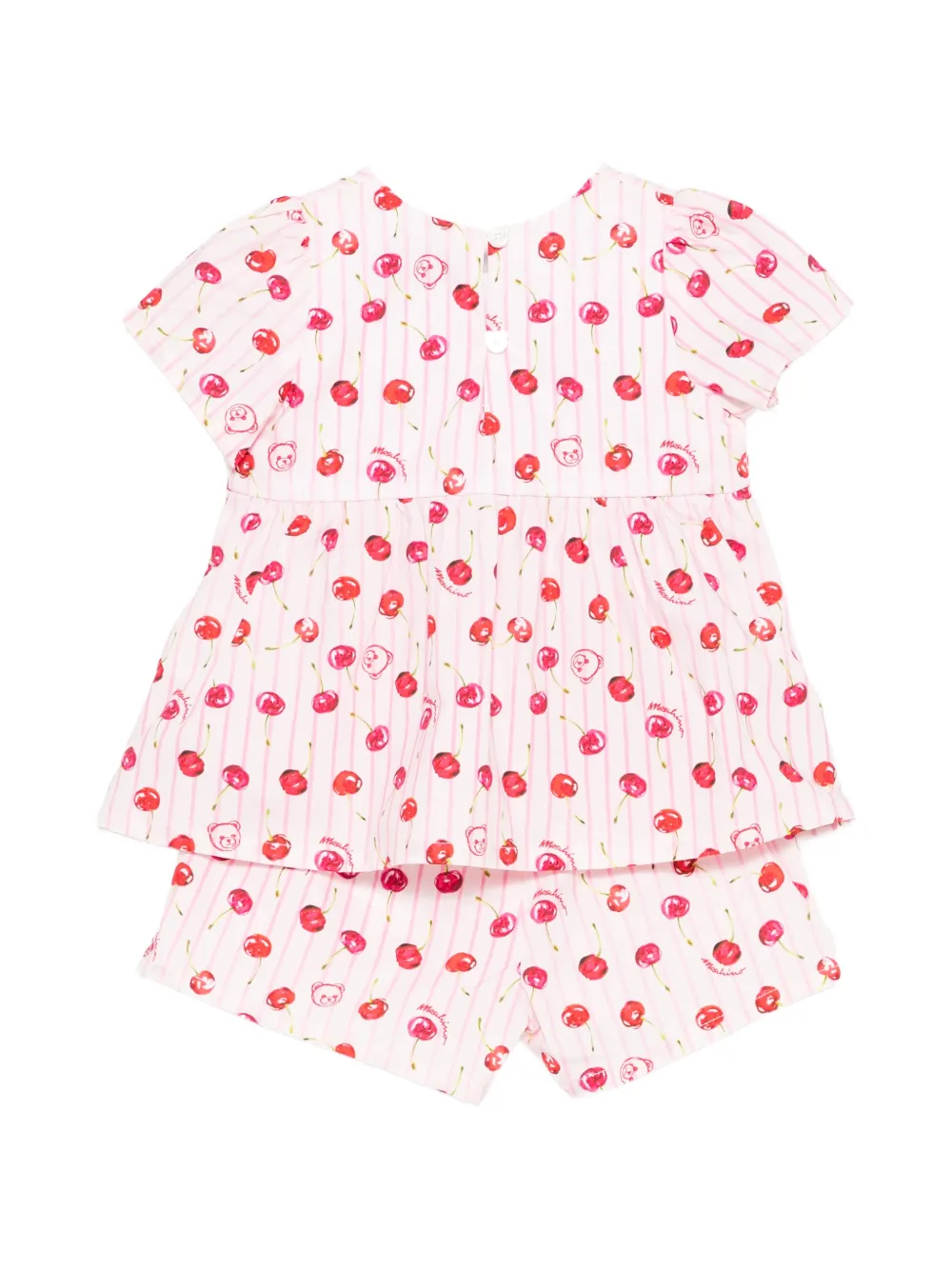Moschino Kids Gestreepte shorts set Roze