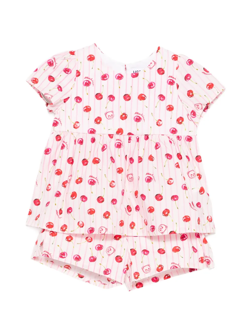 Moschino Kids striped-pattern shorts set - Rosa