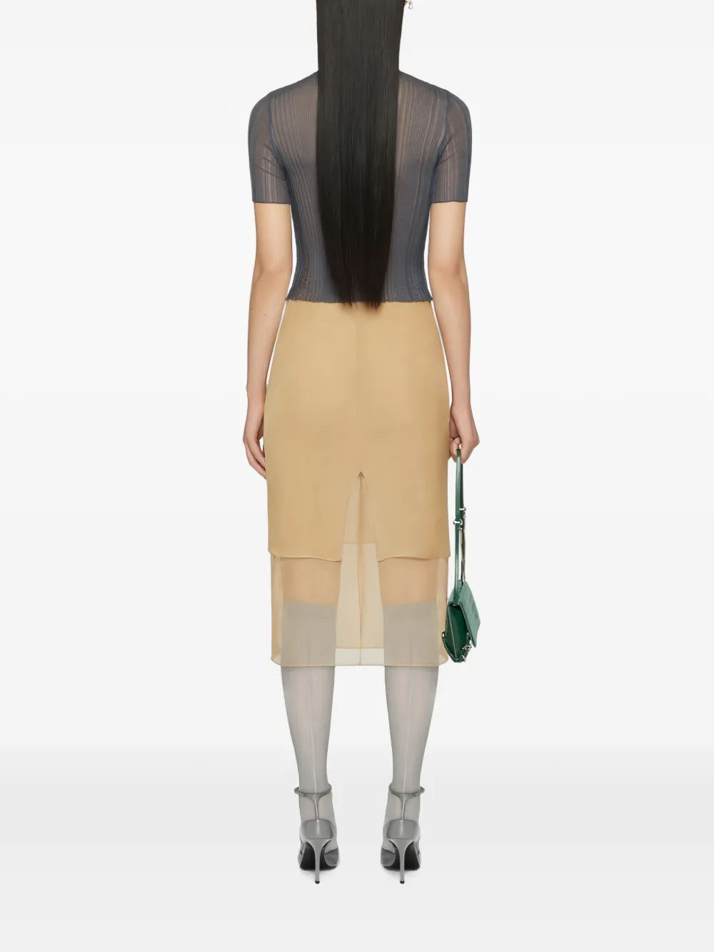 Givenchy Iris gelaagde midi-rok Beige