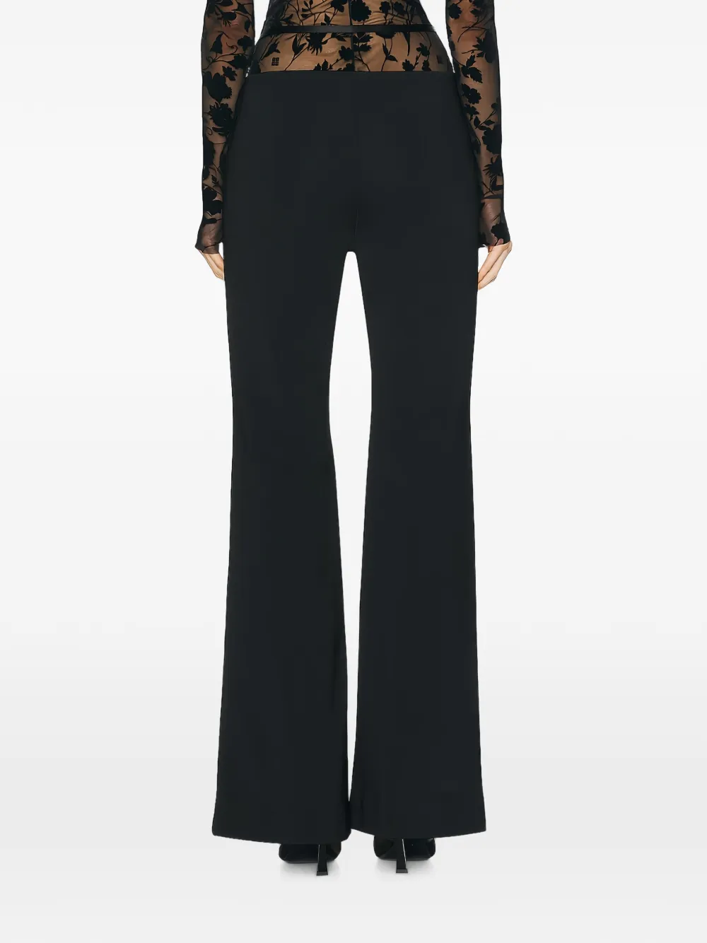 Givenchy Voyou Punto Milano flared pantalon Zwart